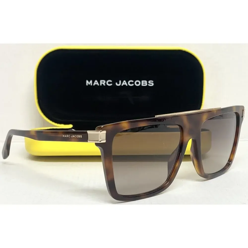 Marc Jacobs MARC 568/S Tortoise Havana Flat-Top Square Sunglasses Brown Gradient